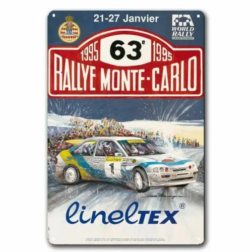 1p,Rallye Monte-Carlo escort Car Metal Poster Tin Sign 20x30cm