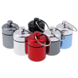 Metal Mini Waterproof Alloy Pill Box Case Bottle Cache Drug Holder Container Keychain Medicine Box Health Care For Travel