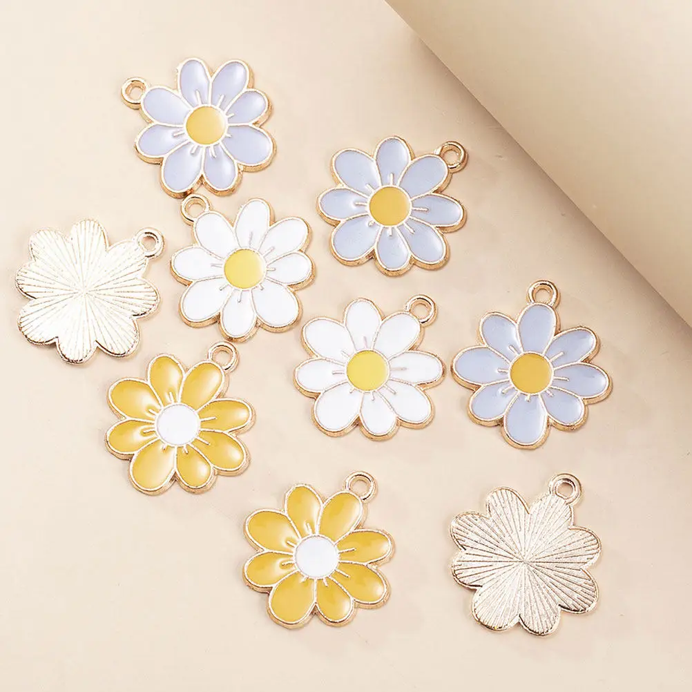 

30Pcs Alloy Flower Pendant DIY Jewelry Charms for Necklace Keychain Handmade Craft Making Decor Flower Charm Alloy Pendant