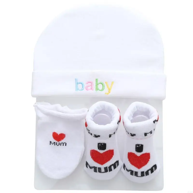 J2FF Unisex Sombreros para bebés+Guantes+Soccial Soccial Agodón Cotton Niñas