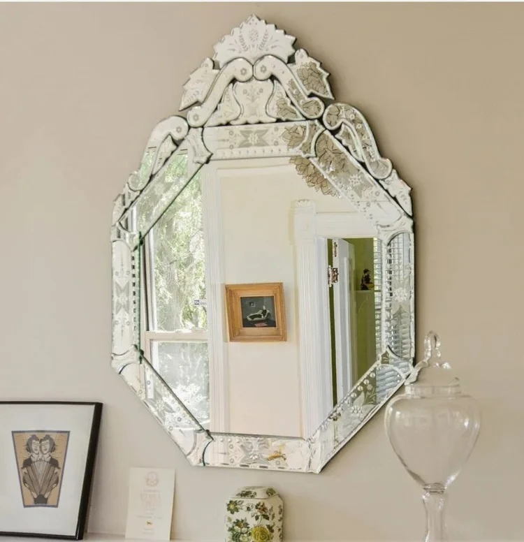 neoclassical carved bathroom bathroom comb makeup mirror entrance decoration