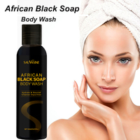 African Black Soap Soothing Body Wash with Shea Butter Deep Cleansing Skin Moisturizing Shower Gel for 24H Visible Body Care