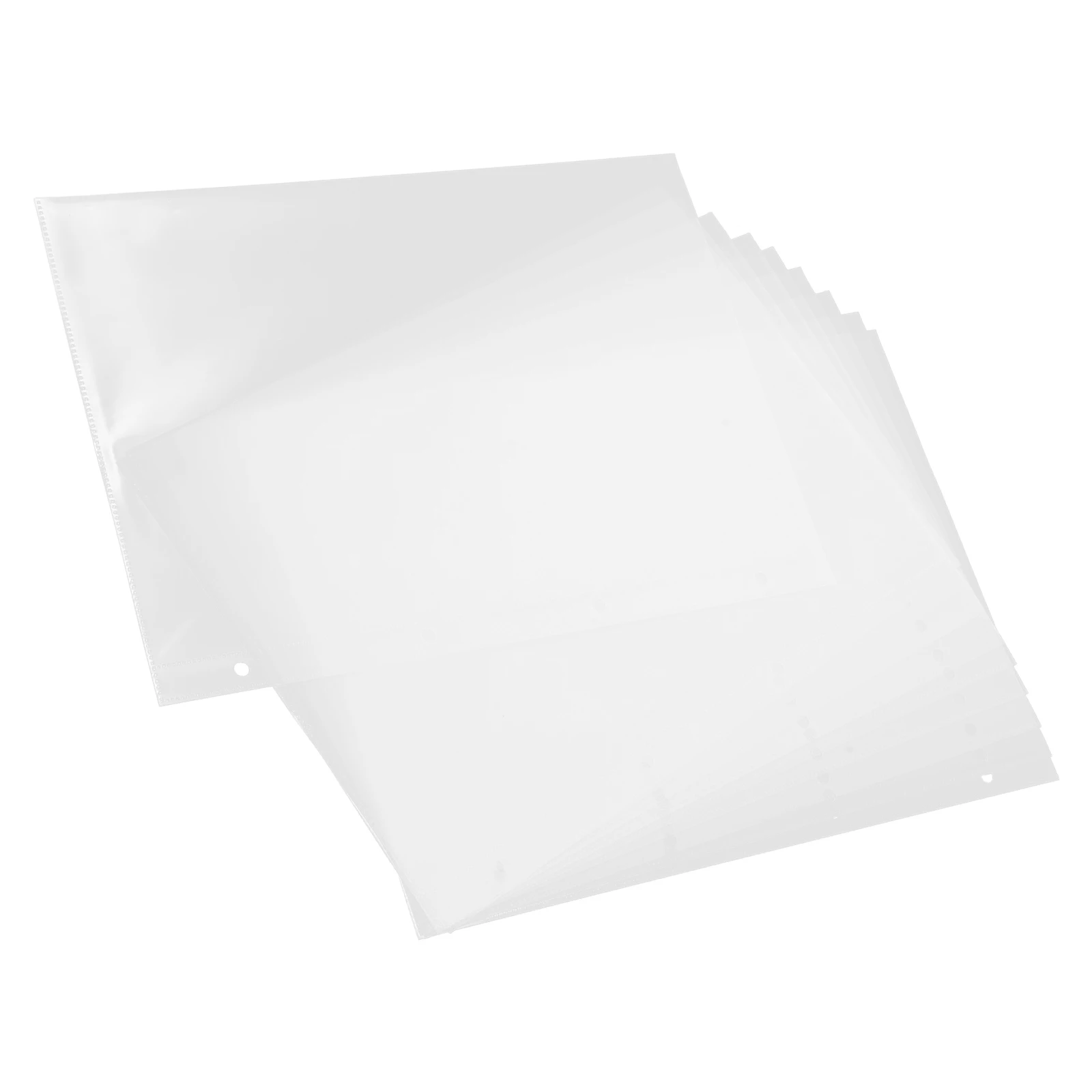 

10 Pcs Binder Bag Loose-leaf Storage Folder Two Grids Clear Paper Protectors Document Protective Cover Transparent Sleeves