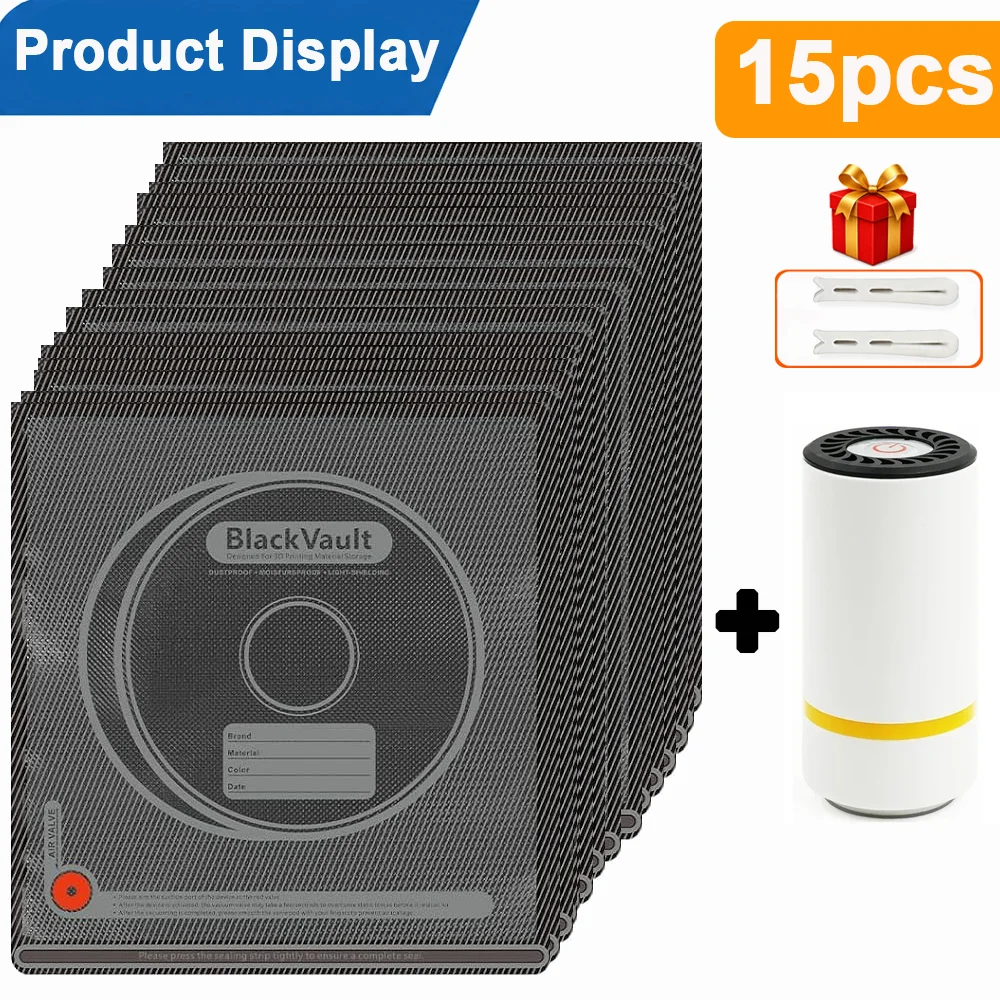3D-Filament Vakuum-Aufbewahrungsbeutel-Set Lichtundurchlässige Wiederverwendbare Versiegelungsbeutel Staubdicht Feuchtigkeitsbeständig für PLA PETG ABS TPU ASA PA PC DP