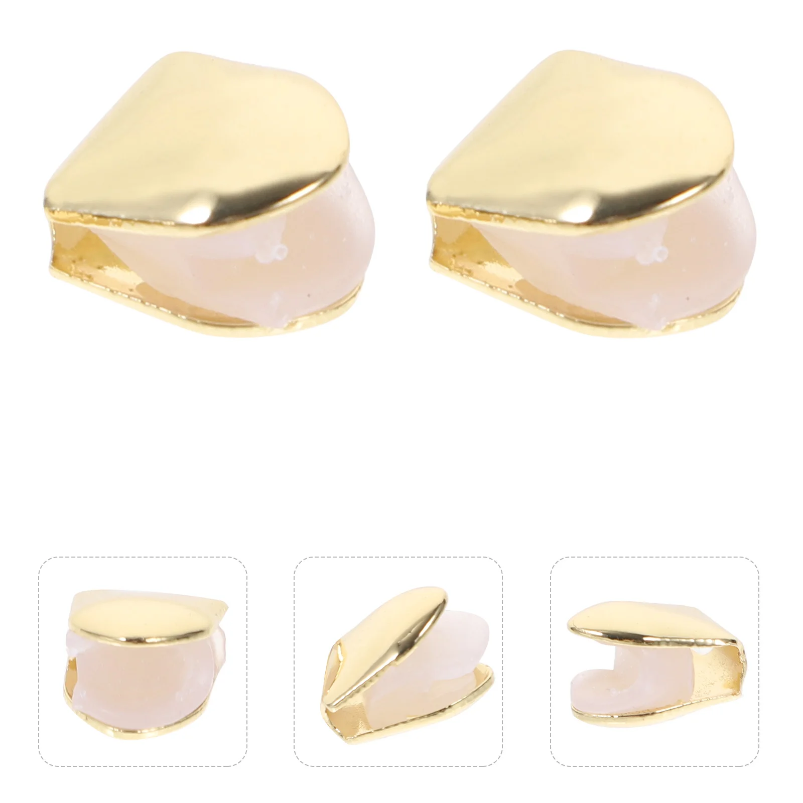 2 Pcs Single Tooth Braces Shiny Teeth Grill Affordable Accessory Golden Decoration Accessories Dental Grills