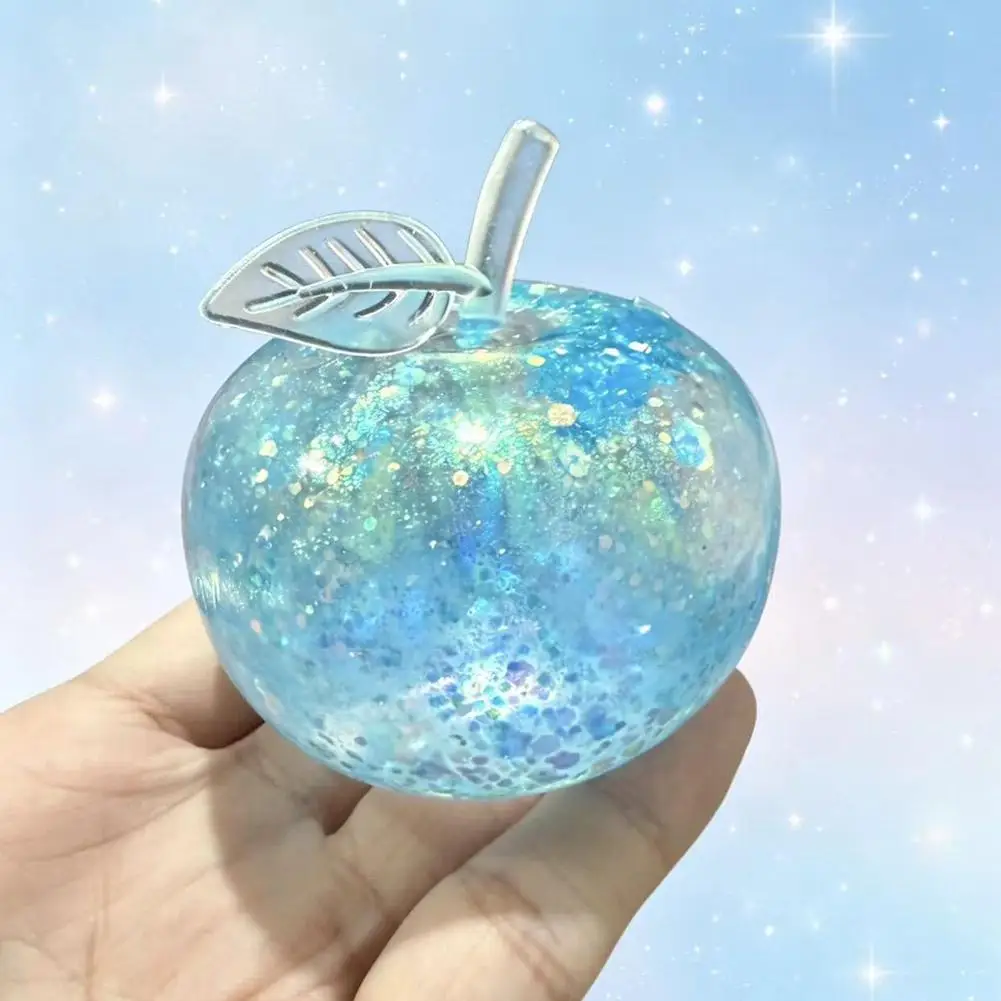 Squishy Pink Blue Green Apple Soft Fidget Sensory Toy for ADHD Autism Slow Rebound Squeeze Toy for Adults Christmas Gifts