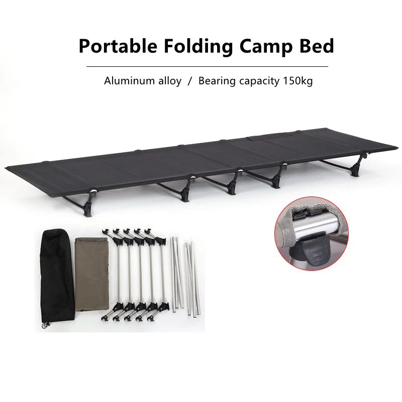 

Folding Camp Bed Camping Cots For Outdoor Hiking Backpacking Travel Tent Sleeping Portable Lightweight Cot Foldable Ultralight