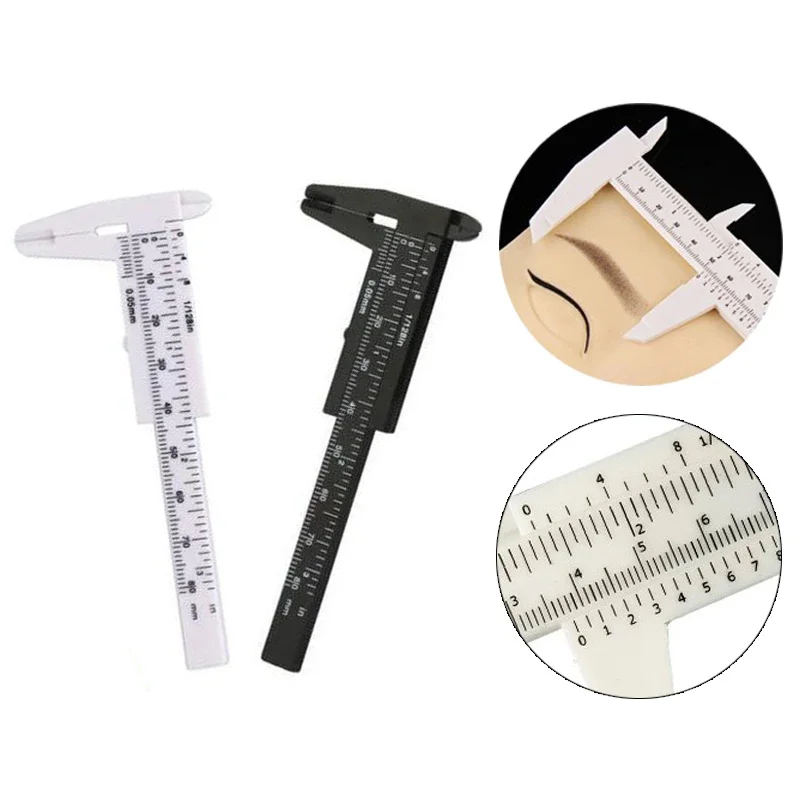 Strumento per tatuaggio sopracciglio per trucco permanente in plastica 1 pz Microblading Tattoo riutilizzabile trucco misura guida per sopracciglia righello