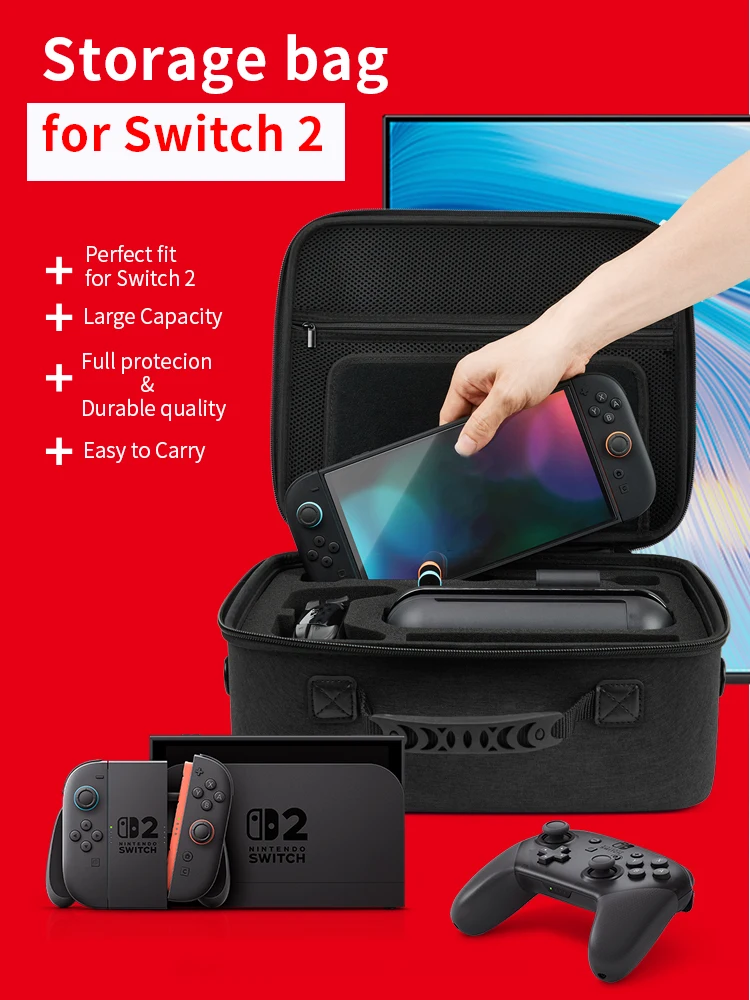 Etui podróżne na Switch 2, duża pojemność, ochronne torba do przechowywania akcesoriów Switch 2 — zdjęcie produktu 7