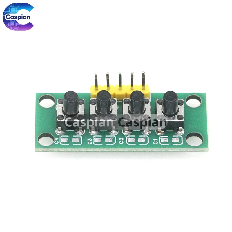 1-10PCS 1x4 4-Button Independent Keypad Module DIY Kit for Arduino Raspberry Pi STM32 Electronics Projects STEM