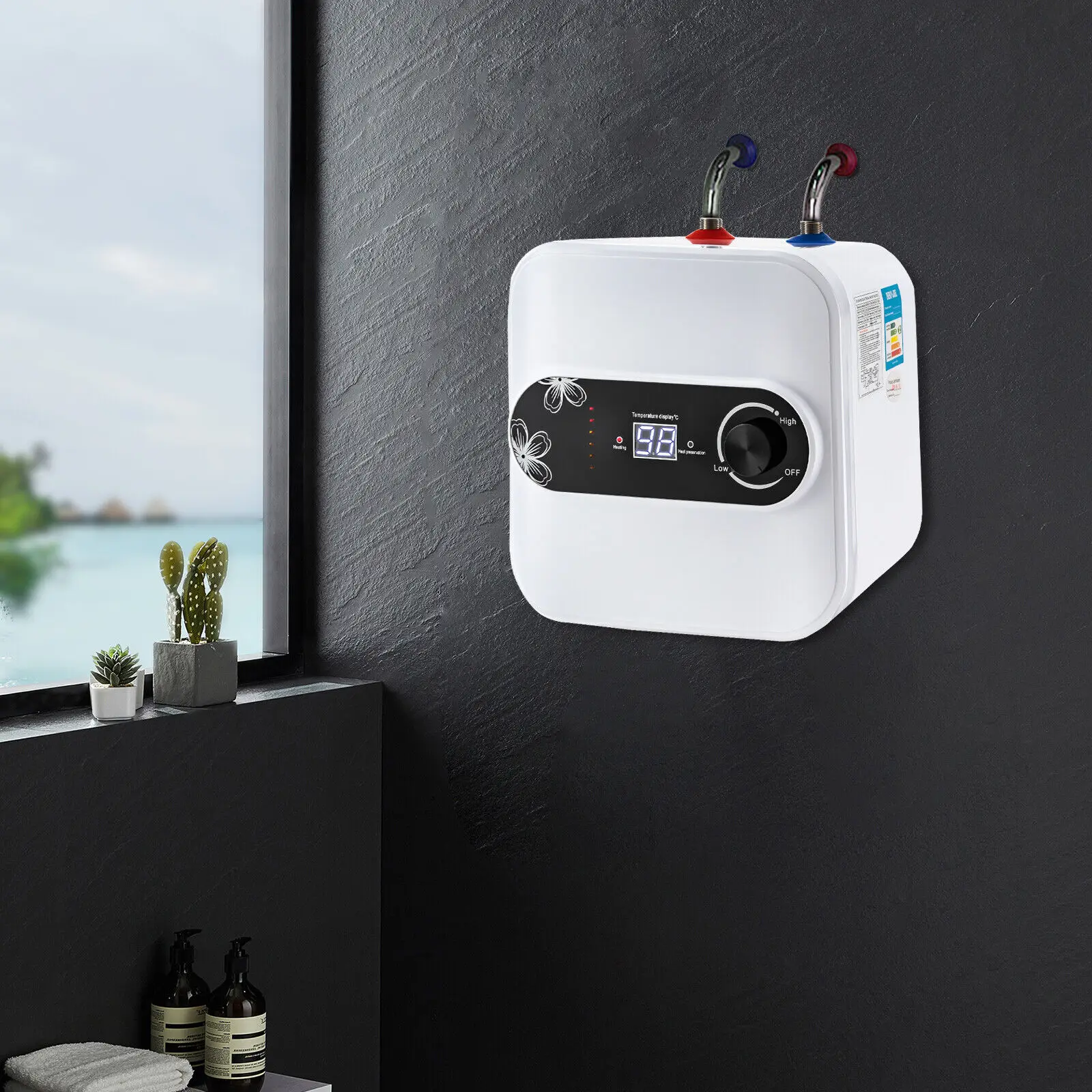 

Space-Saving Vertical Water Heater Suitable For Kitchens, Bathrooms & RVs, Easy Operation For Elderly And Children Use