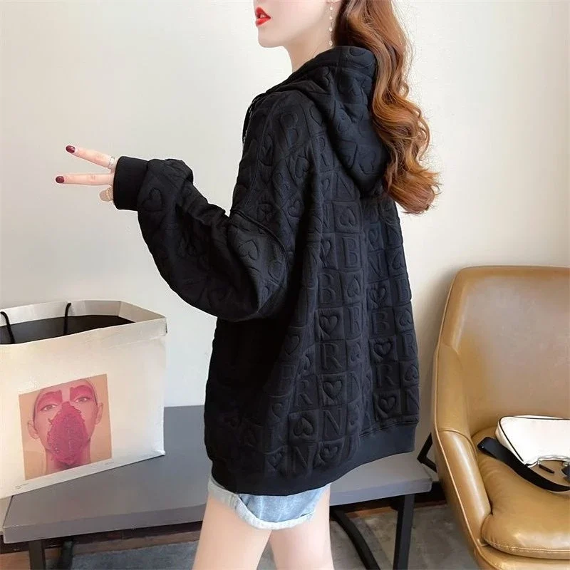 Branco feminino com capuz superior solto moletom dropshiping roupas coreanas na promoção casual novidade moletom com capuz feminino