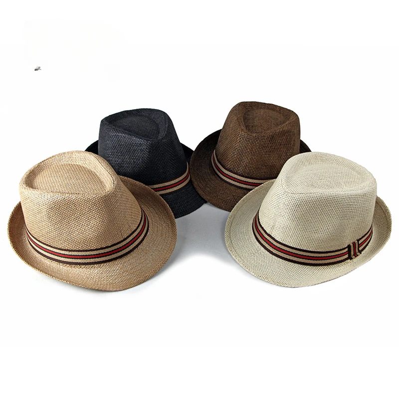 WomenBeach Hats in Spring and Summer British European and American Jazz Hats,Men Straw Hats Outdoor Travel Sun Hats on The Beach