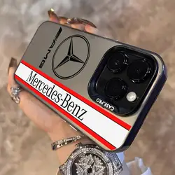 Sport-Benz-Car-Mercedes-AMGs Phone Case Colored Silver Trendy Phone Case for IPhone 16 15 14 13 12 Pro Max 11 Fashion Couple