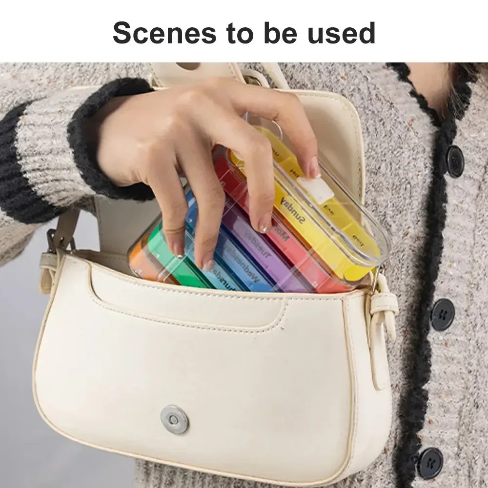 Nowy tygodniowy organizer na leki na 7 dni, miesięczny pojemnik na tabletki, organizer do przechowywania, etui na pigułki, dzielnik do pigułek, apteczka na pigułki.