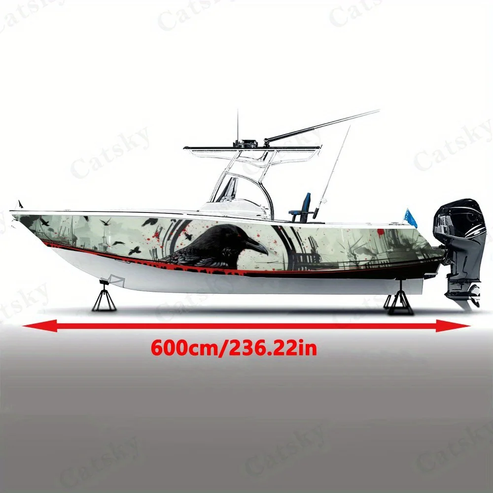 Ravens Descend  Boat sticker vinyl ship pontoon deck Boat fishing decorative pontoon boats decal
