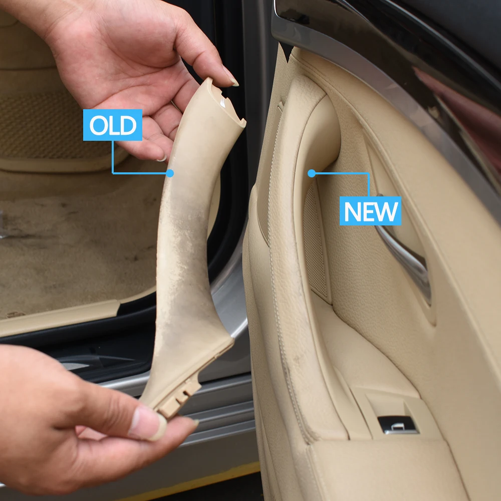 Grey Oyster Car Left Right Interior Door Inside Pull Handle Cover Trim For BMW 5 Series F10 F11 F18 520i 523i 525i 528i 535i