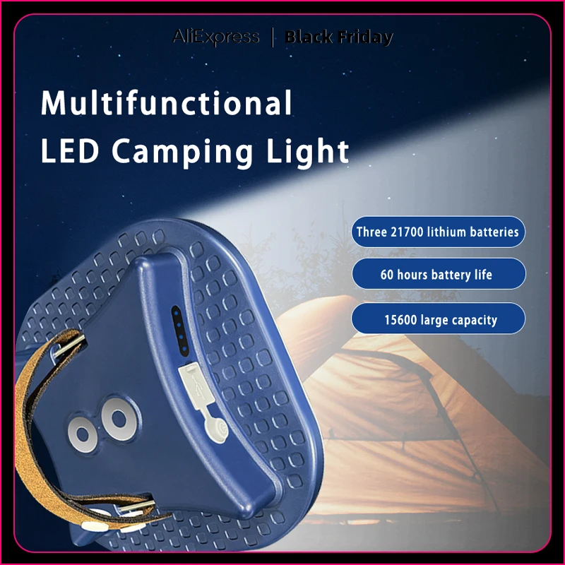 Maetff 13500Mah Camping Light Portable Rechargeable Multifunctional LED Magnet Flashlight Fishing Tent Lamp Stall Home Use