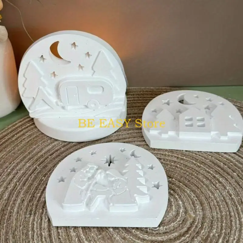 E28F Christmas Nativity Silicone Candle Mold Food Grade Silicone Temperature Resistant for Candle Holder Holiday Decoration