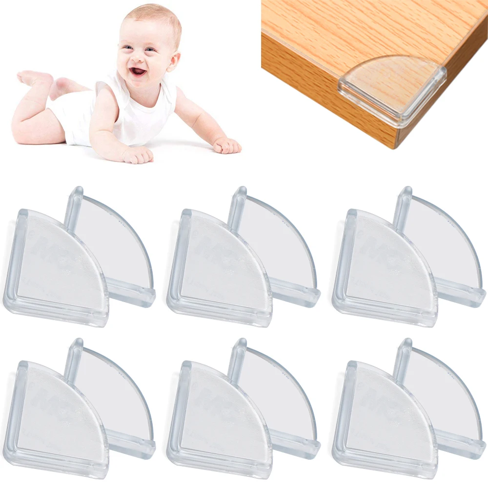 8Pcs Soft Kids Security Desk Edge Protection Table Corner Protector Anticollision Strip Corner Guards