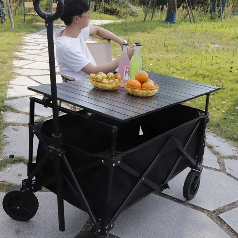 Składany wózek kempingowy płyta stołu Wagon pokrowiec na przyczepę ze stopu aluminium ogród na przyczepa kempingowa plażową pokrowiec na przyczepę