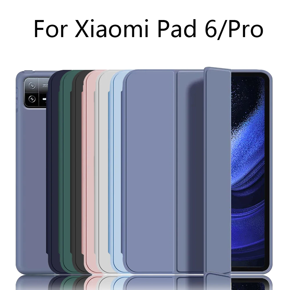 Hülle für Xiaomi Pad 6 Pro 11,2 Zoll, Trifold-Stand-Smart-Cover mit weicher TPU-Rückseite, automatische Ein-/Ausschaltung