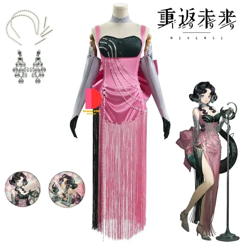 Game Reverse:1999 37 Anjo Nala Cosplay Costume Anime Ms. Kimberly Nala Hari Sexy Pink Dress Halloween Carnival Uniform