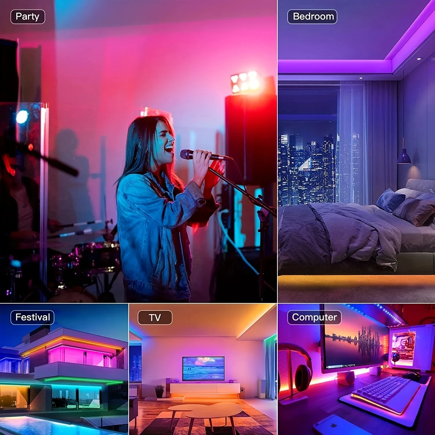 5050 5V lampka listwy Rgb Led Usb 5M 10M taśma Led sznurka lodowego częstotliwość Wifi Led z Bluetooth oświetlenie łańcucha do pokoju dziecięcego