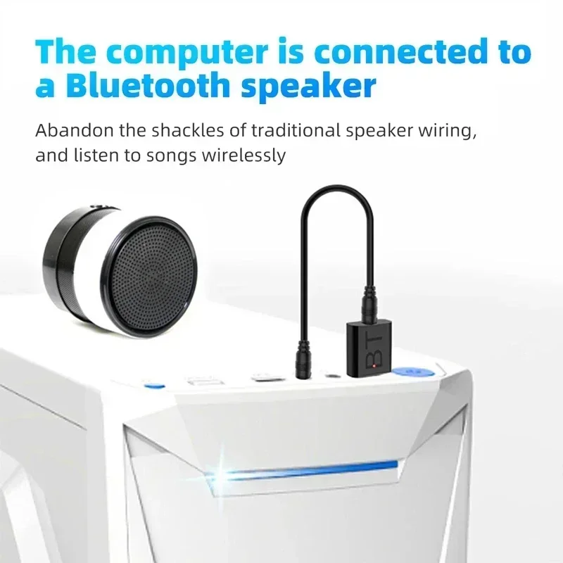2 in 1 USB Bluetooth Receiver Transmitter Car Bluetooth 5.0 Audio Adapter TV Computer Wireless Bluetooth Converter Plug and Play