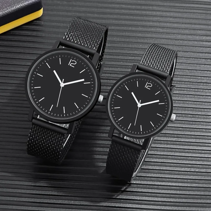 Reloj deportivo para estudiantes universitarios a la moda, reloj de pulsera de cuarzo con puntero de números simples para parejas, reloj de pulsera con correa de cuero para hombres y mujeres