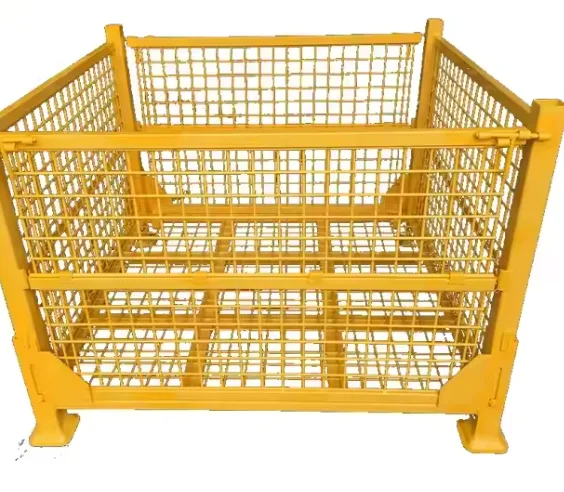 dh- Duty Steel Mesh Folding Storage Cage Collapsible Metal Warehouse Container Medium Duty Wire Container Mild Steel%