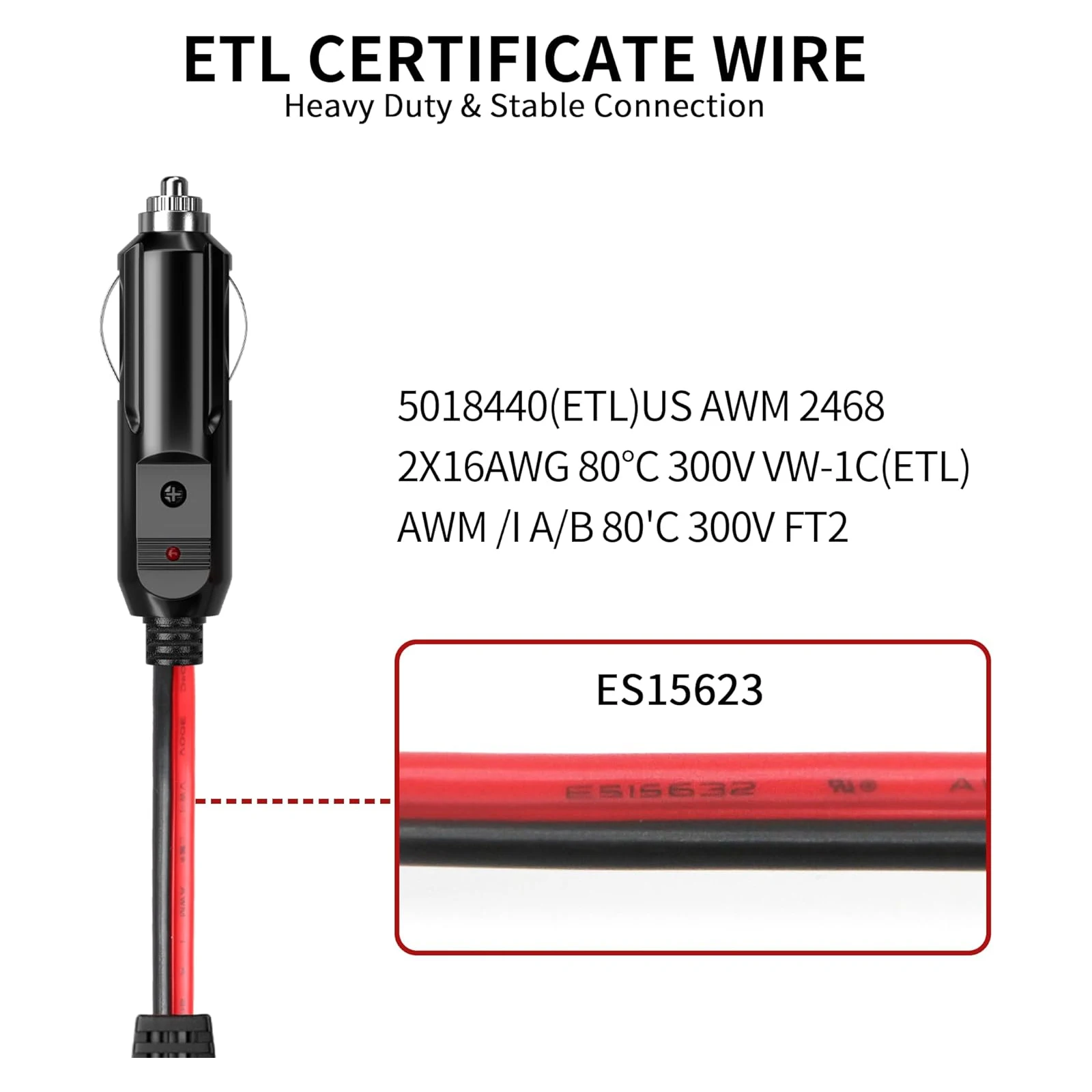Adattatori per cavi di prolunga per splitter per accendisigari da 3,6 M da 1 a 2 12 V/24 V