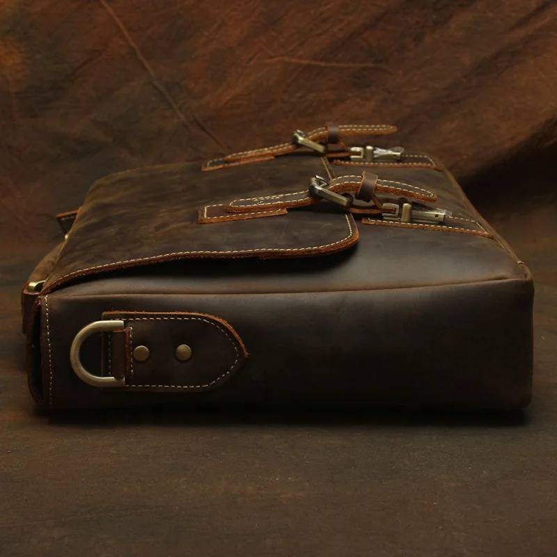 T1052 Men's Genuine Leather Briefcase For Business