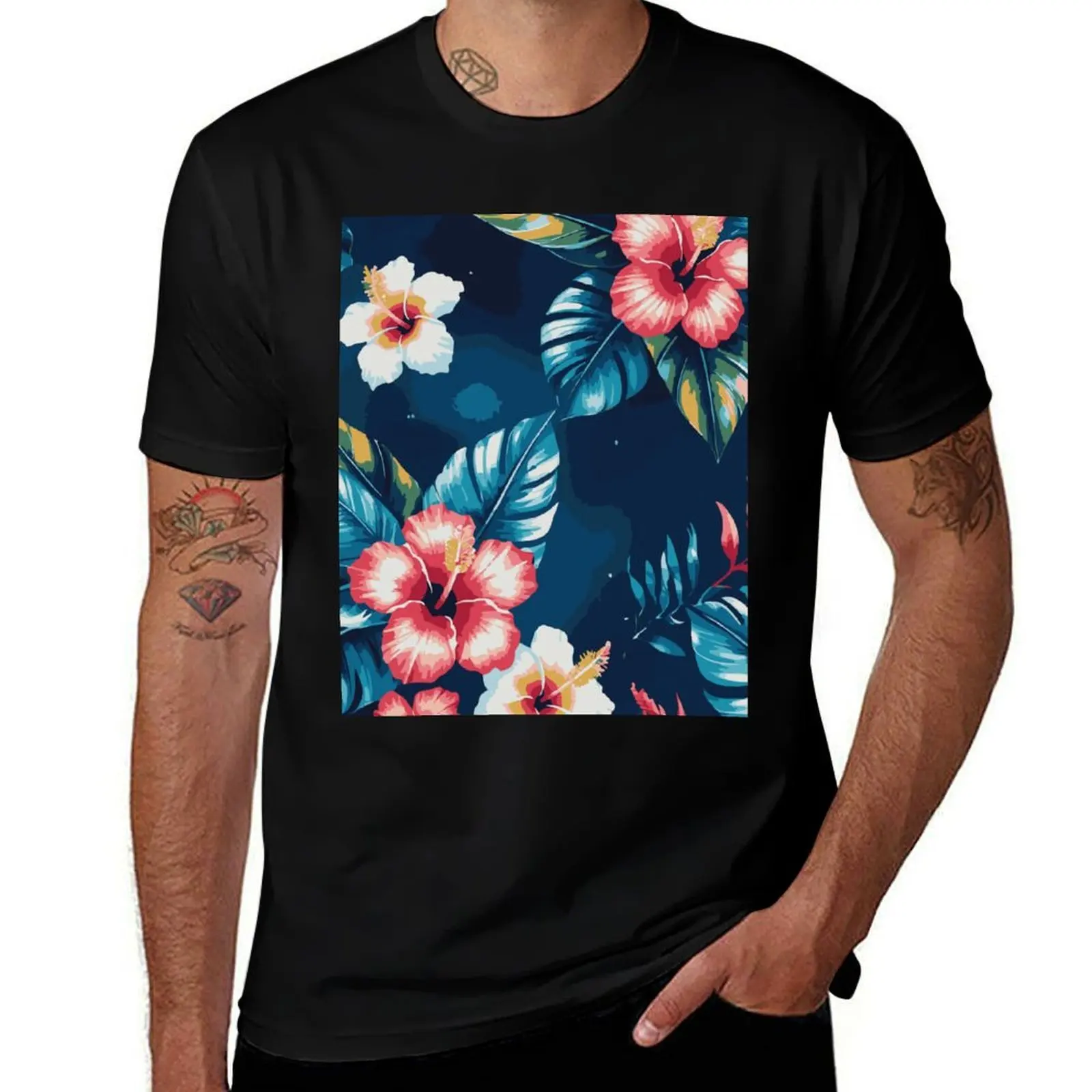 

Traditional Hawaiian vibrant scene\t T-Shirt fashion shirts tops big and tall t shirts for men