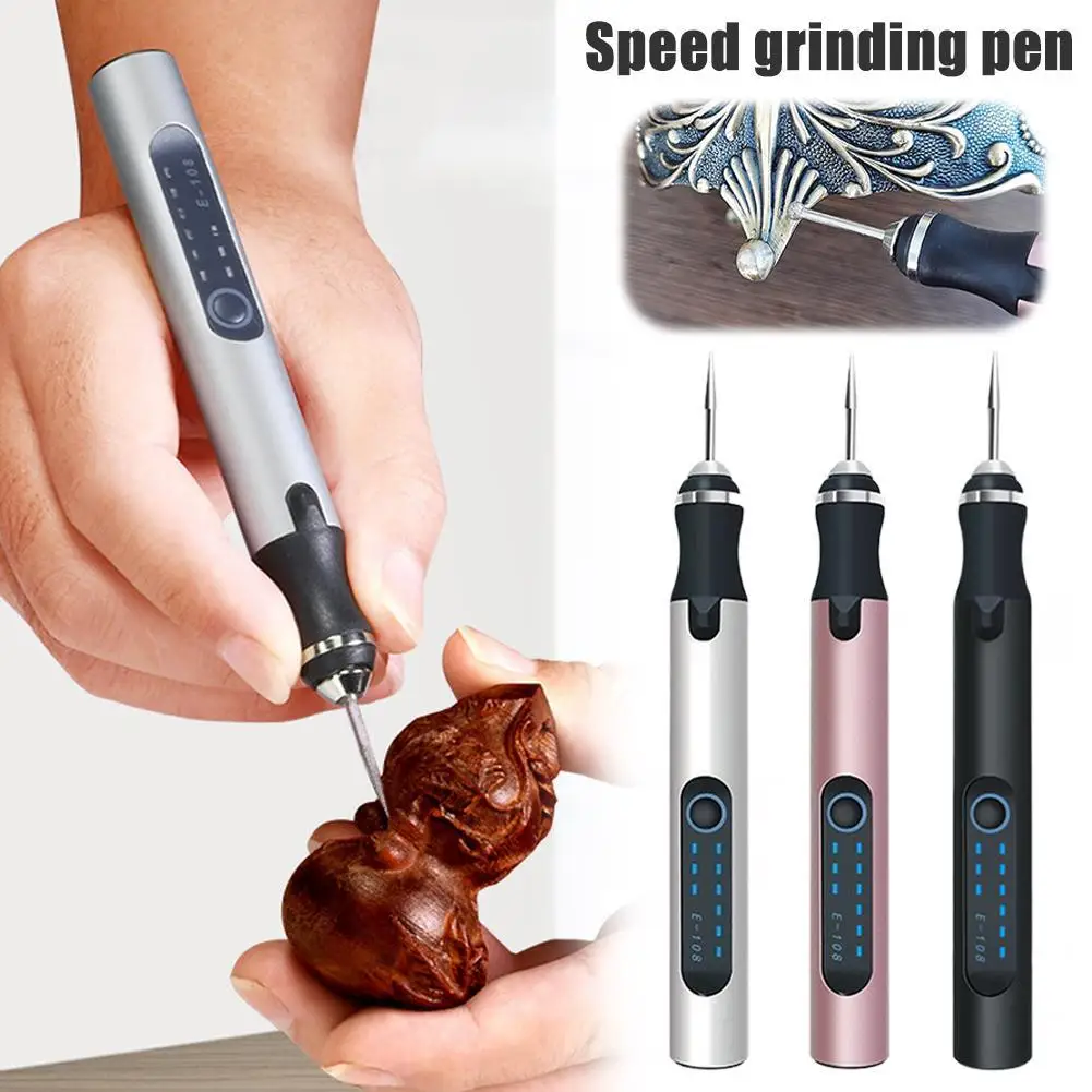 Multi-functional Electric Engraving Pen Rechargeable Cordless Engraving Machine DIY Rotary Engraver for Wood Glass Stone Carving