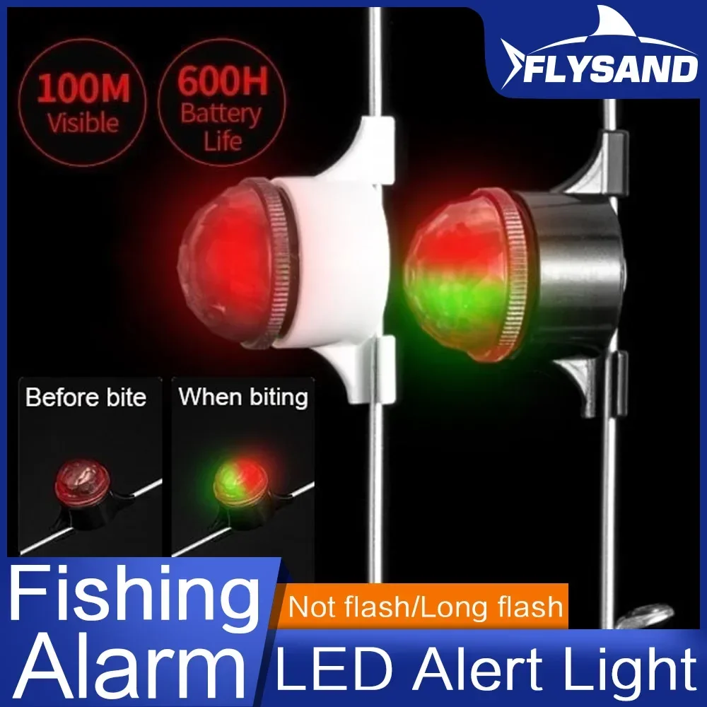 FLYSAND Alert LED Fishing Alarm Rod Tip Carp Night Light Auto Recognition Bite Accessory with Battery