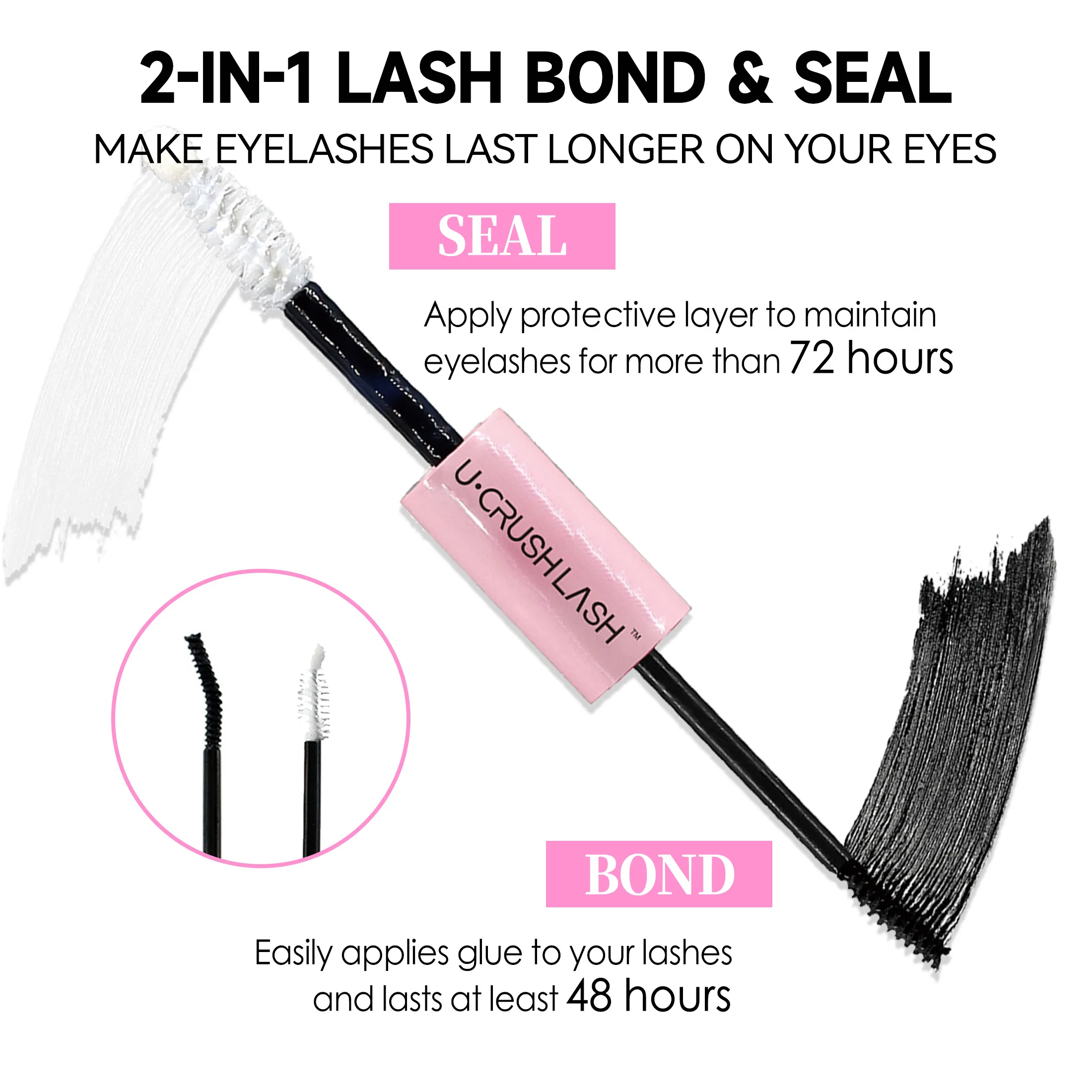 Lash Bunches Bond and Seal Eyelash Glue Remover Applicator Lash Clusters Eyelash Extensions Complete Kit DIY Makeup Set