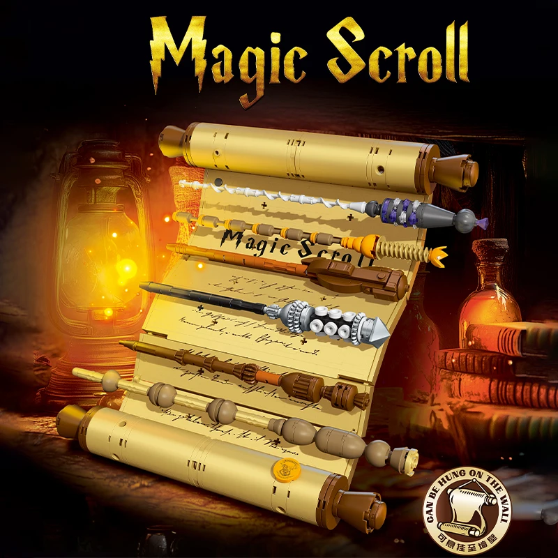 

Creative Famous Movie Magic Wand Building Block Toys,MOC Scroll Long Claw Sword Hunging On Walls Home Decor Bricks,For Boys Gift