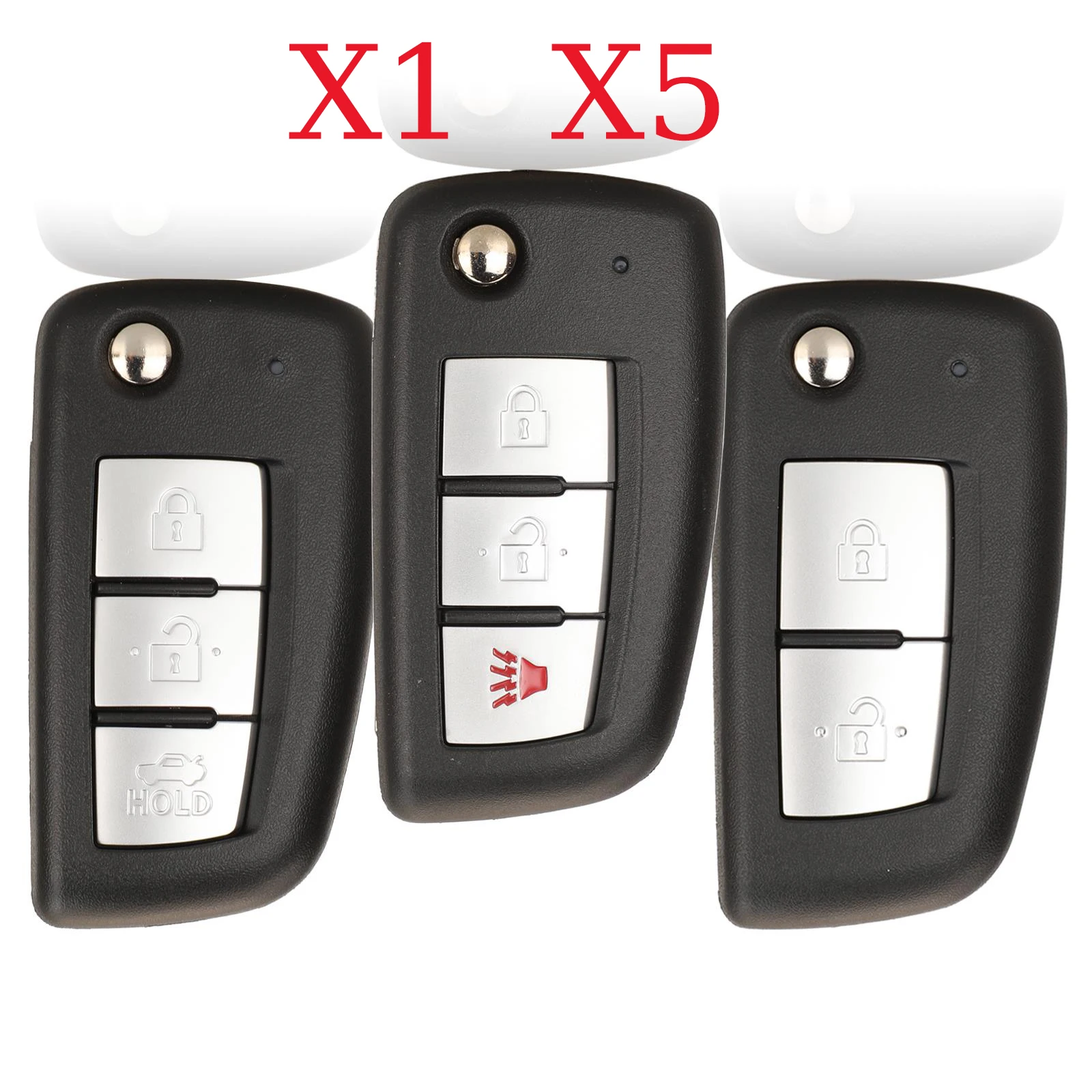 Jingyuqin X1 X5 2/3-Tasten Fernbedienung Autoschlüssel für Nissan Qashqai J11 Pulsar C13 Juke F15 X-Trail T32 Micra Gehäuse Abdeckung