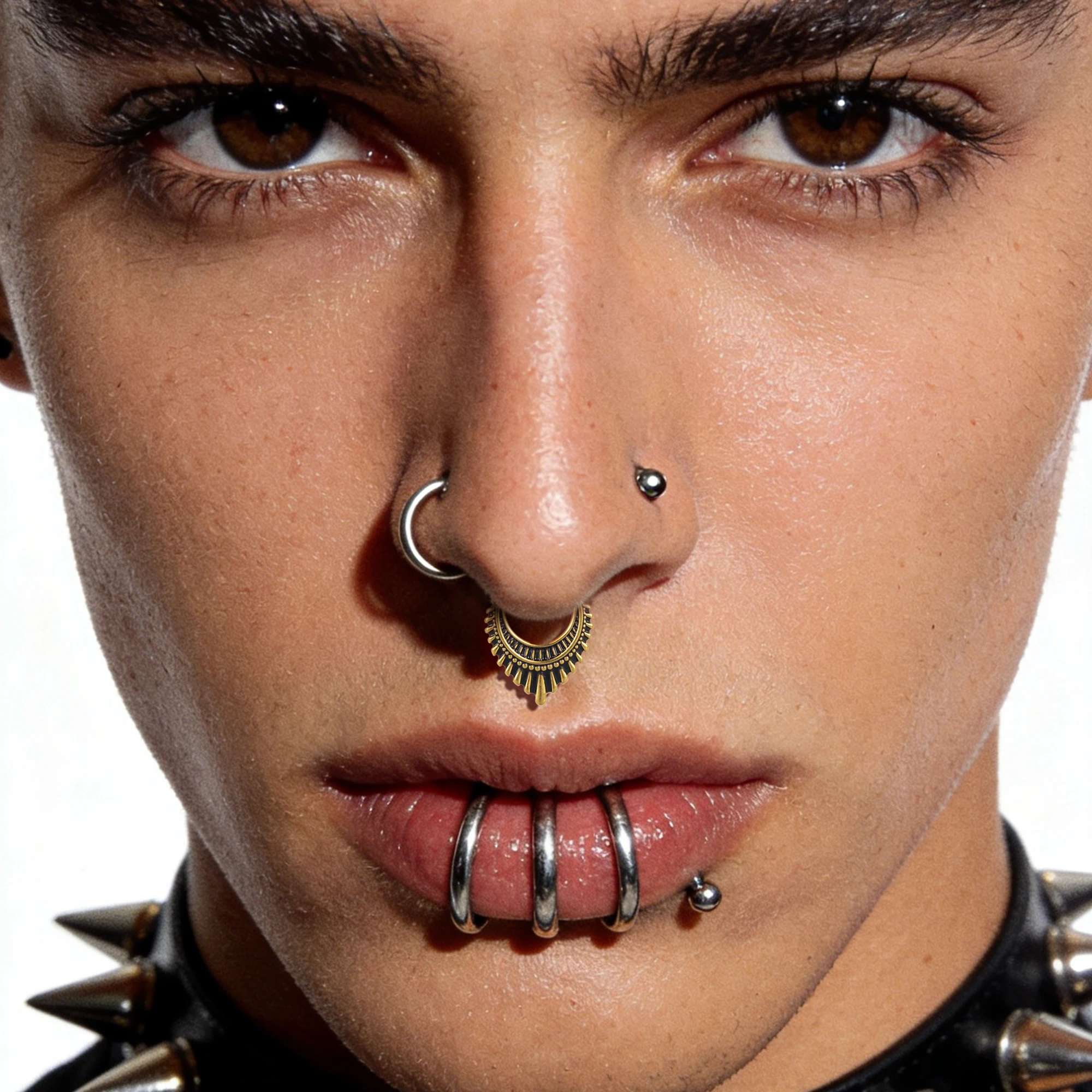 Doearko1pc Tribal Crescent Septum Nose Ring Vintage Sunburst Cuff Nose Hoop Hypoallergenic 316 Stainless Steel Ethnic Jewelry view 2