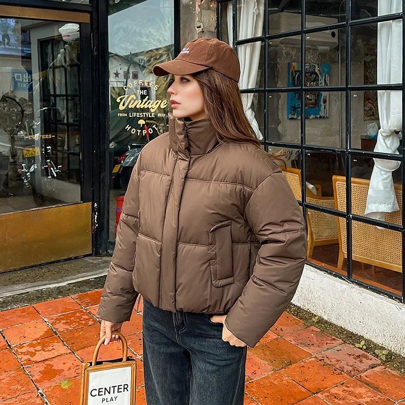 2024 Winter New Women\'s Puffer Warm Jacket Short Removable Sleeve Down Cotton-padded Clothes Hooded Thicken Bread Jacket Coat