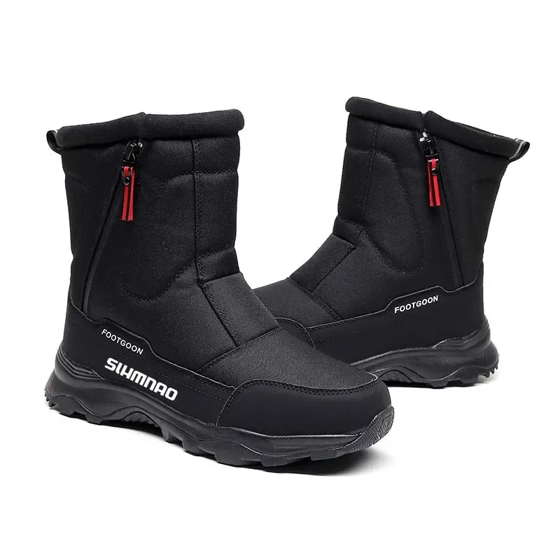 utdoor Fleece Lined Thick Warm Fishing Snow Boots Hiking and Skiing Shoes Winter Anti Slip and Wear-resistant Fishing Shoes