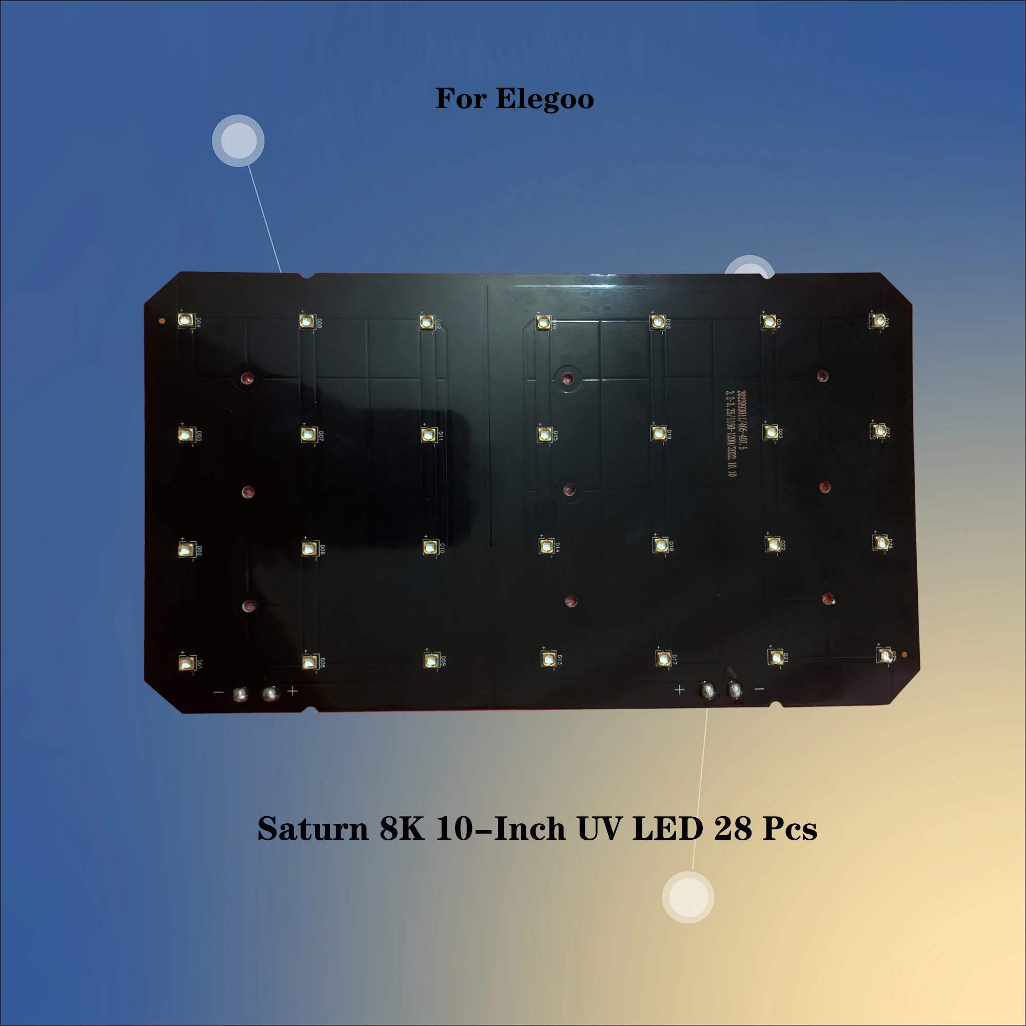 Elegoo Saturn 8K 10-Inch UV LED 28 Pcs 3D printer LCD Printer 405nm light source board 68W Accessories for machine wear and tear