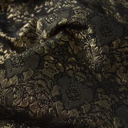 Gold Wire Jacquard Fabric Relief European Style Princess Skirt Apparel Sewing Pure Polyester Material Wholesale Cloth By Meters