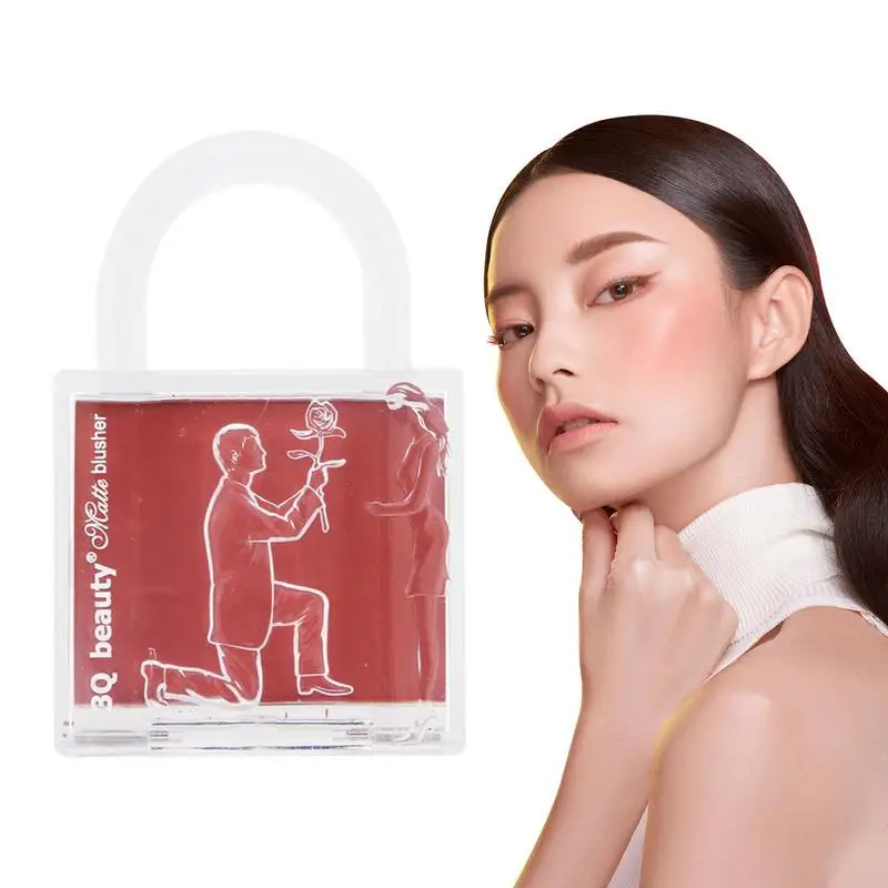 Blushes Palette Makeup Matte Powder Blusher Anti-smudge Face Palette With Lock Shape Proposal Scene Pattern Waterproof