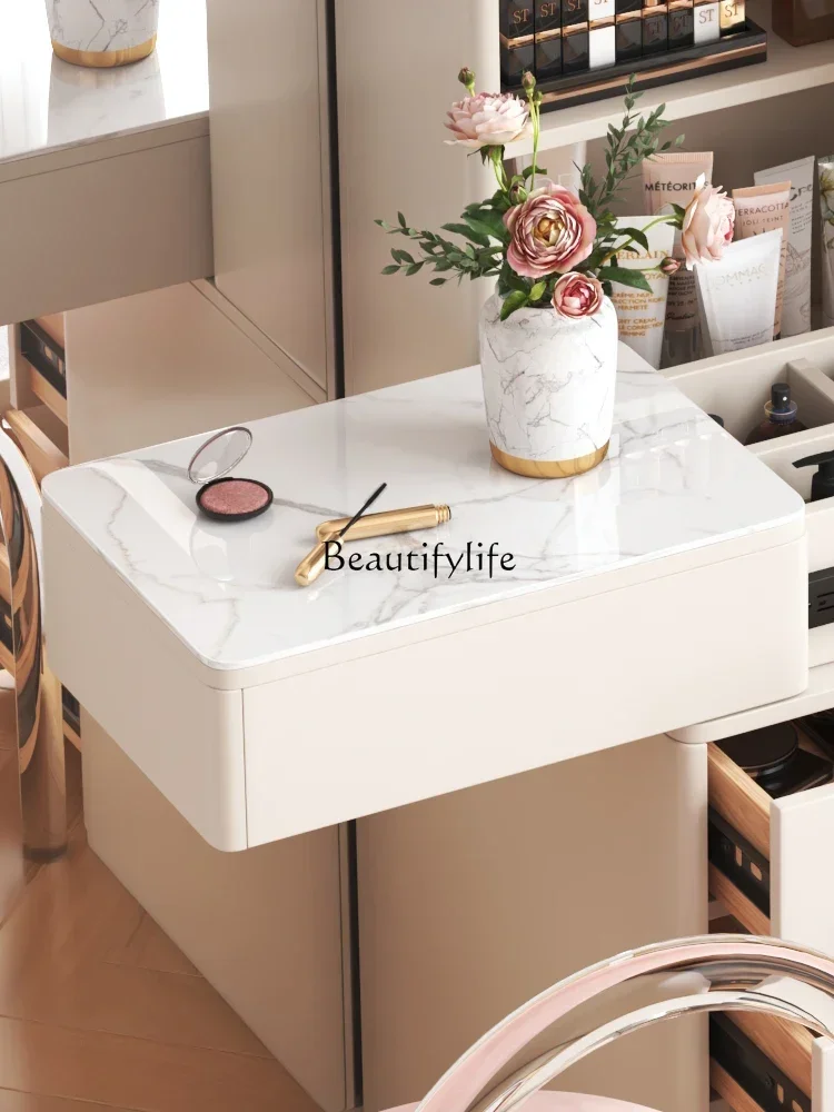 3Corner dresser full-body mirror integrated storage full-length mirror cream wind small apartment dresser
