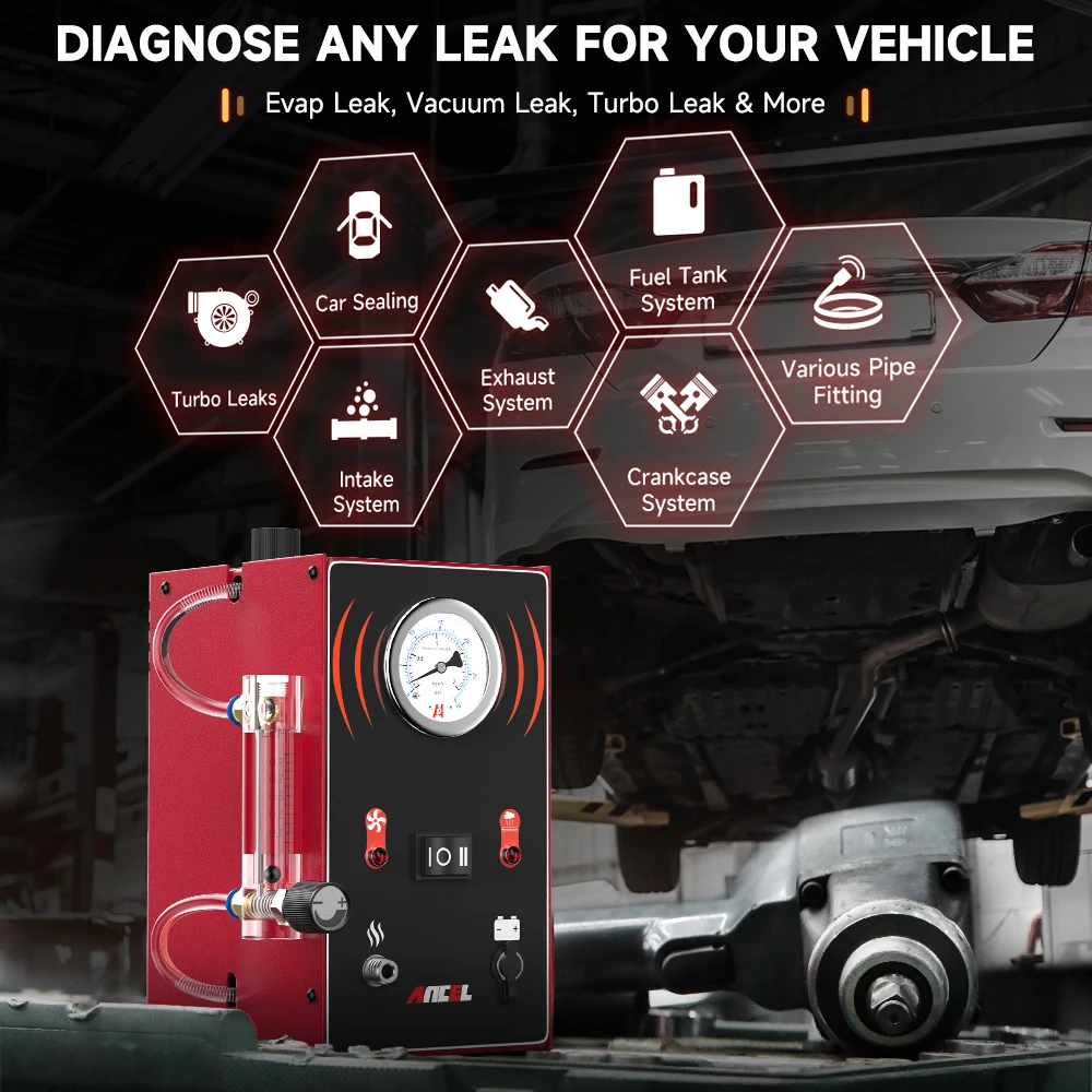ANCEL S300 rilevatore di perdite di fumo per auto Gas EVAP analizzatore di perdite Tester macchina per fumo automobilistico strumento diagnostico