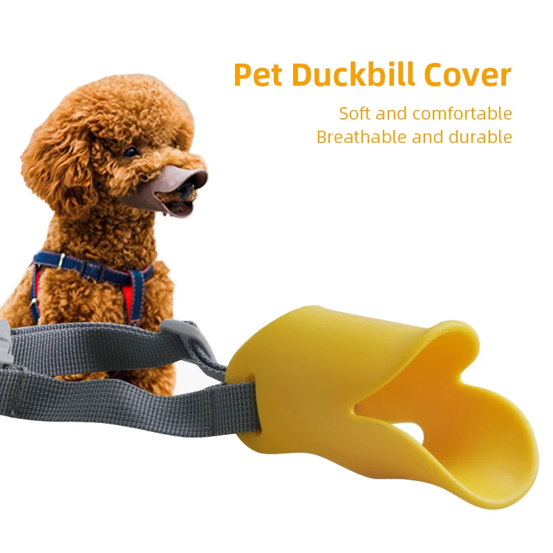 

Pet Dog Silicone Mouth Cover Breathable Dogs Muzzle Anti Biting Training Stop Chew Adjustable Soft Duckbill Covers Pets Supplies