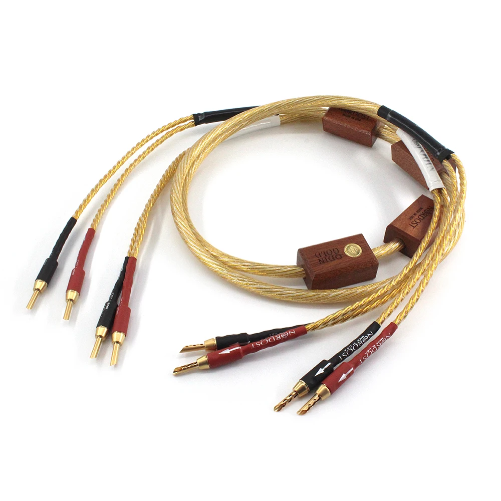 HiFi Nordost Odin Gold Speaker Cable OFC Silver Plated Loudspeaker Wires with Gold Plated Banana Plug