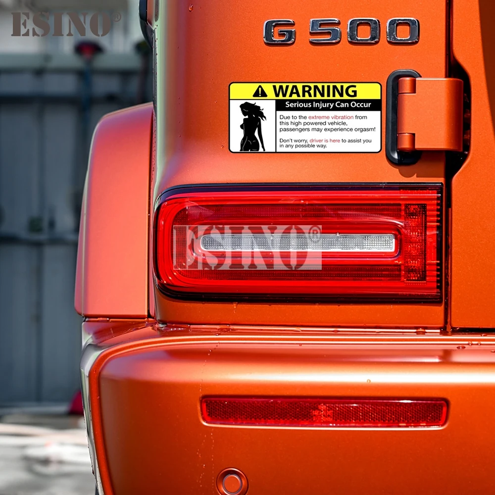 تصفيف السيارة الإبداعية مضحك تحذير إصابة خطيرة يمكن أن تشوه بسبب الاهتزاز القصوى البلاستيكية جسم السيارة ملصق نمط ملصق حائط من الفينيل #3